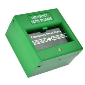BUTON DE URGENTA VERDE CU GEAM DE STICLA